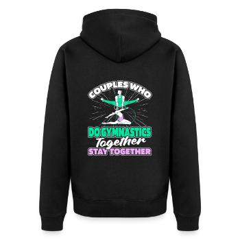 Rsg Turnen Sportgymnastik Paar - Unisex Premium Bio Zip Hoodie - Schwarz - Hinten - Nico (187cm)