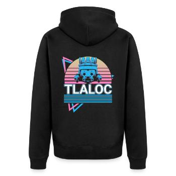 Tlaloc Aztec Dieu de la Pluie Rétro - Veste à capuche bio Premium Unisexe - noir - Dos - Nico (187cm)