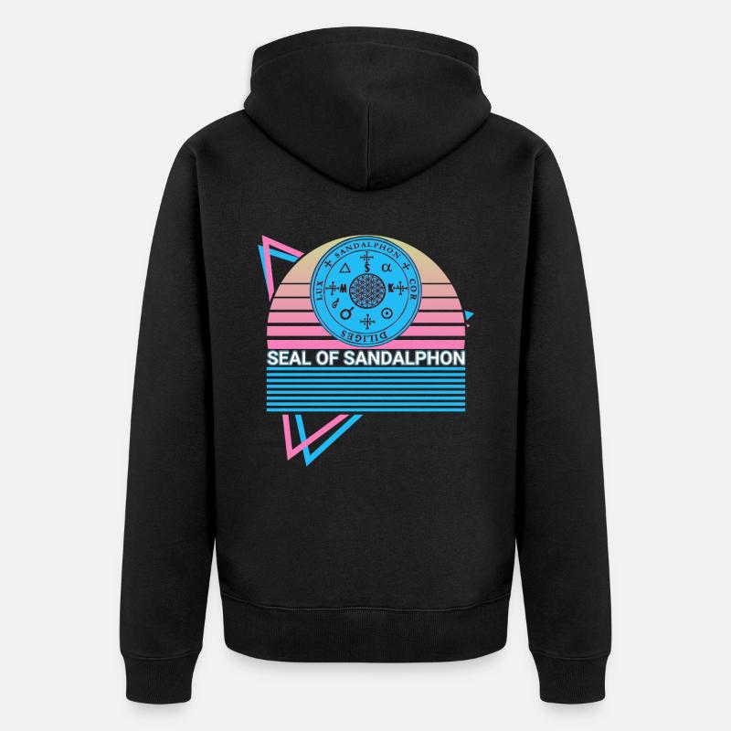 Sceau de Sandalphon Retro - Veste à capuche bio Premium Unisexe - noir
