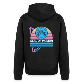 Sceau de Paimon Retro - Veste à capuche bio Premium Unisexe - noir - Dos - Nico (187cm)