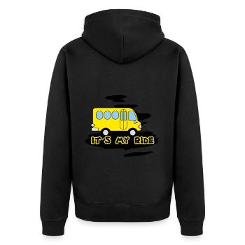 Busfahrer - Unisex Premium Bio Zip Hoodie - Schwarz - Hinten - Nico (187cm)