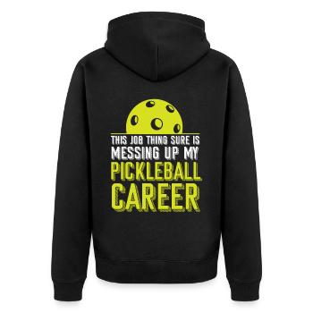 Pickleball This Job Thing Sure Is - Unisex Premium Organic Zip Hoodie - black - Back - Nico (187cm)