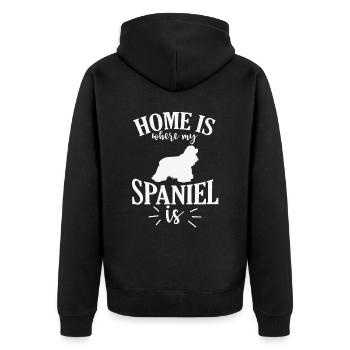 Home is where my Spaniel is Cocker Spaniel Dog - Unisex Premium Organic Zip Hoodie - black - Back - Nico (187cm)