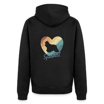 cocker spaniel dog spaniel pet dog - Unisex Premium Organic Zip Hoodie - black - Back - Nico (187cm)
