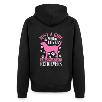 Juste une fille qui aime les Chesapeake Bay Retrievers - Veste à capuche bio Premium Unisexe - noir - Dos - Nico (187cm)