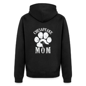 Chesapeake Mom Chesapeake Bay Retriever Hund - Unisex Premium Bio Zip Hoodie - Schwarz - Hinten - Nico (187cm)