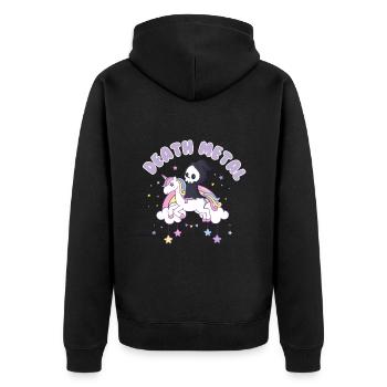 Licorne sur Cloud Death Metal - Veste à capuche bio Premium Unisexe - noir - Dos - Nico (187cm)