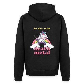Licorne sur Cloud Death Metal - Veste à capuche bio Premium Unisexe - noir - Dos - Nico (187cm)