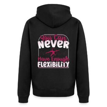 Aerial Silks Design Für Eine Luftakrobatin - Unisex Premium Bio Zip Hoodie - Schwarz - Hinten - Nico (187cm)