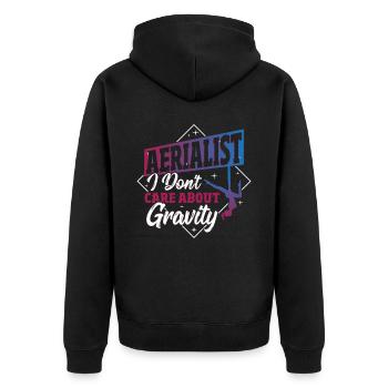 Aerial Silks Design Für Eine Luftakrobatin - Unisex Premium Bio Zip Hoodie - Schwarz - Hinten - Nico (187cm)
