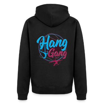 Aerial Silks Design Für Eine Luftakrobatin - Unisex Premium Bio Zip Hoodie - Schwarz - Hinten - Nico (187cm)