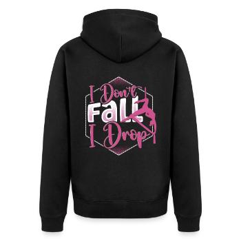 Aerial Silks Design für einen Luftakrobaten - Unisex Premium Bio Zip Hoodie - Schwarz - Hinten - Nico (187cm)