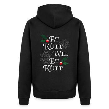 Et Kütt Wie Et Kütt Kölsch Kölner Karneval Köln - Unisex Premium Bio Zip Hoodie - Schwarz - Hinten - Nico (187cm)