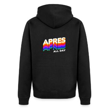 Après all day Apres Ski party - Unisex Premium Bio Zip Hoodie - Schwarz - Hinten - Nico (187cm)
