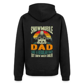 Snowmobile Dad Snow Much Cooler Motorschlitten - Unisex Premium Bio Zip Hoodie - Schwarz - Hinten - Nico (187cm)