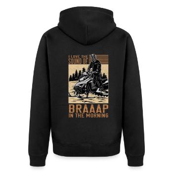 J’aime le son de la motoneige Braaaap - Veste à capuche bio Premium Unisexe - noir - Dos - Nico (187cm)