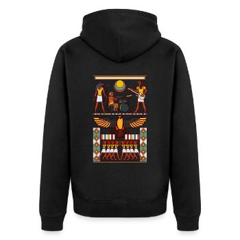 Egypt Hieroglyphs Pyramid Music Rock Guitar - Unisex Premium Organic Zip Hoodie - black - Back - Nico (187cm)