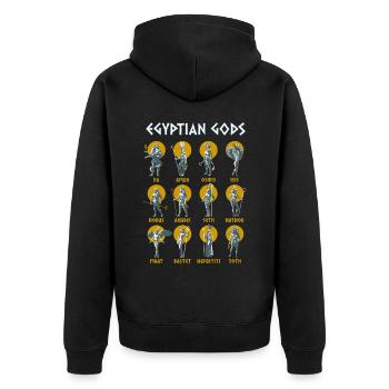 Altes Ägypten Griechische Götter Ägyptische Mythologie - Unisex Premium Bio Zip Hoodie - Schwarz - Hinten - Nico (187cm)