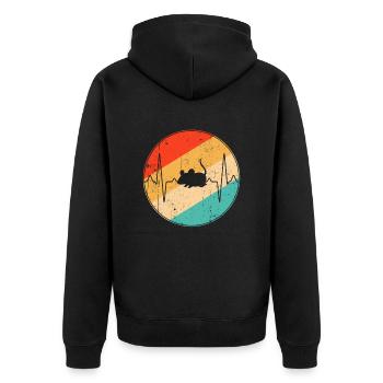 Mouse Retro Heartbeat - Unisex Premium Organic Zip Hoodie - black - Back - Nico (187cm)