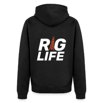 Plate-forme de forage pétrolier Rig Life - Veste à capuche bio Premium Unisexe - noir - Dos - Nico (187cm)