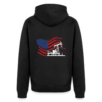 Drilling rig America Oil Drilling Rig - Veste à capuche bio Premium Unisexe - noir - Dos - Nico (187cm)