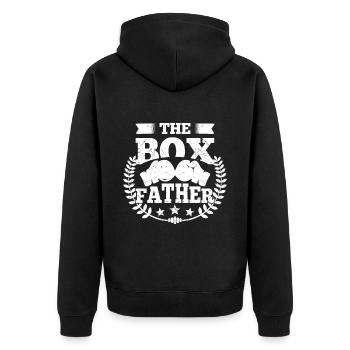 Boxfather Boxing Gloves Funny Boxer Gift Idea - Unisex Premium Bio Zip Hoodie - Schwarz - Hinten - Nico (187cm)