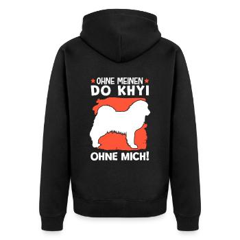 Do Khyi ohne mich Tibetdogge tibetanische Dogge - Unisex Premium Bio Zip Hoodie - Schwarz - Hinten - Nico (187cm)