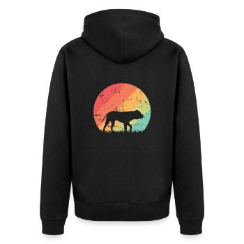 Bulldog Dog Pet Breed Best Friend - Veste à capuche bio Premium Unisexe - noir - Dos - Nico (187cm)