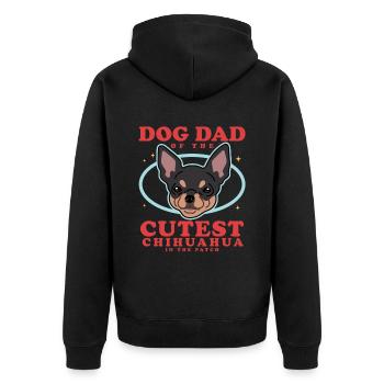 Chihuahua Dad Hundebesitzer Hunde Geschenk - Unisex Premium Bio Zip Hoodie - Schwarz - Hinten - Nico (187cm)