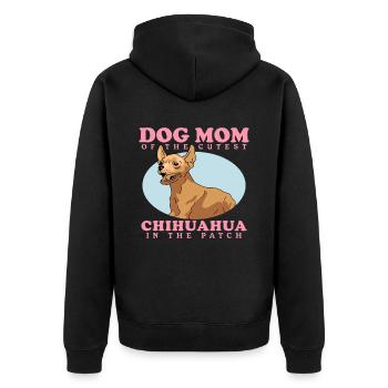 Chihuahua Mom | Dog Owner Dogs Gift - Unisex Premium Organic Zip Hoodie - black - Back - Nico (187cm)