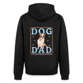 Chihuahua Dad Hundebesitzer Hundepapa Geschenk - Unisex Premium Bio Zip Hoodie - Schwarz - Hinten - Nico (187cm)