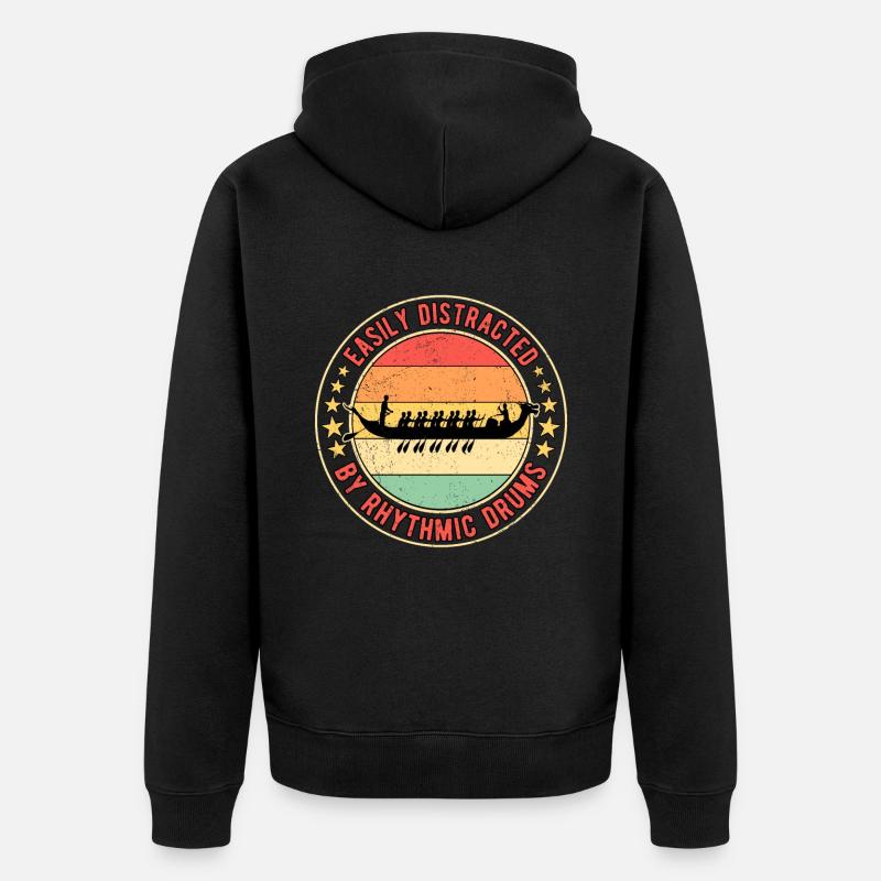 Drachenbootrennen Drachenboot Rhythmic Drums - Unisex Premium Bio Zip Hoodie - Schwarz