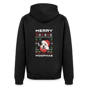 Australian Shepherd Merry Christmas - Unisex Premium Organic Zip Hoodie - black - Back - Nico (187cm)