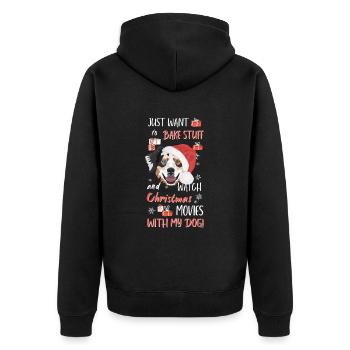 Berger australien Joyeux Noël - Veste à capuche bio Premium Unisexe - noir - Dos - Nico (187cm)