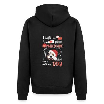 Berger australien Vin chaud Noël - Veste à capuche bio Premium Unisexe - noir - Dos - Nico (187cm)