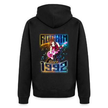 Rockin depuis 1992 Fan de musique rock 30e anniversaire - Veste à capuche bio Premium Unisexe - noir - Dos - Nico (187cm)