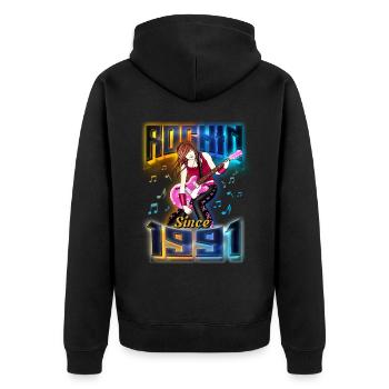 Rockin Since 1991 Fan de musique rock 31e anniversaire - Veste à capuche bio Premium Unisexe - noir - Dos - Nico (187cm)