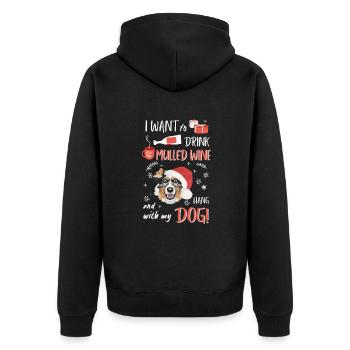 Berger australien Vin chaud Noël - Veste à capuche bio Premium Unisexe - noir - Dos - Nico (187cm)