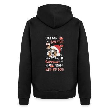 Berger australien Joyeux Noël - Veste à capuche bio Premium Unisexe - noir - Dos - Nico (187cm)