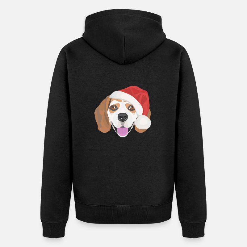 Beagle Joyeux Noël - Veste à capuche bio Premium Unisexe - noir