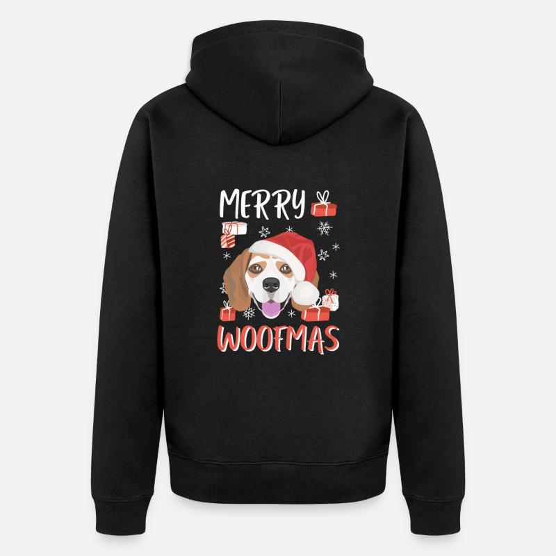 Beagle Joyeux Noël - Veste à capuche bio Premium Unisexe - noir