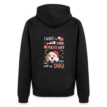 Beagle Vin chaud Noël - Veste à capuche bio Premium Unisexe - noir - Dos - Nico (187cm)