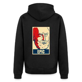 Les citations stoïciennes d’Epictète sont épiques. - Veste à capuche bio Premium Unisexe - noir - Dos - Nico (187cm)