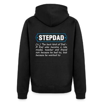 Stiefvater Definition Stiefvater von Kids Funny - Unisex Premium Bio Zip Hoodie - Schwarz - Hinten - Nico (187cm)