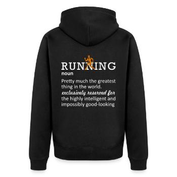 Courir Funny Definition Marathoner 5k Marathon - Veste à capuche bio Premium Unisexe - noir - Dos - Nico (187cm)