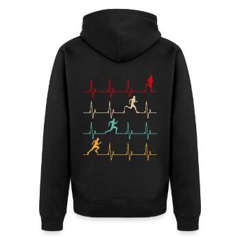 Running Papa liebt es, coole Marathonläufer zu laufen - Unisex Premium Bio Zip Hoodie - Schwarz - Hinten - Nico (187cm)