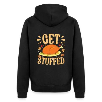Get Stuffed für die Familie Männer Frauen und - Unisex Premium Bio Zip Hoodie - Schwarz - Hinten - Nico (187cm)