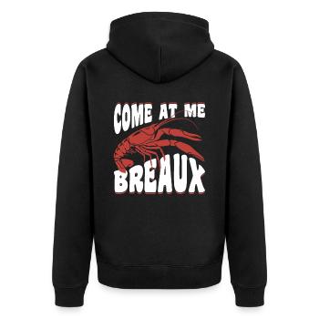 Breaux Crawfish For Crawfish Lover - Unisex Premium Organic Zip Hoodie - black - Back - Nico (187cm)
