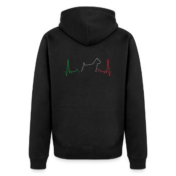 Cane Corso heartbeat - Unisex Premium Organic Zip Hoodie - black - Back - Nico (187cm)