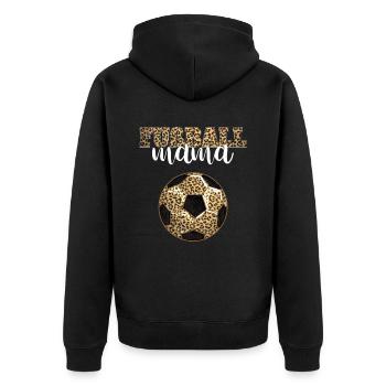 Fußball Mama - Unisex Premium Bio Zip Hoodie - Schwarz - Hinten - Nico (187cm)